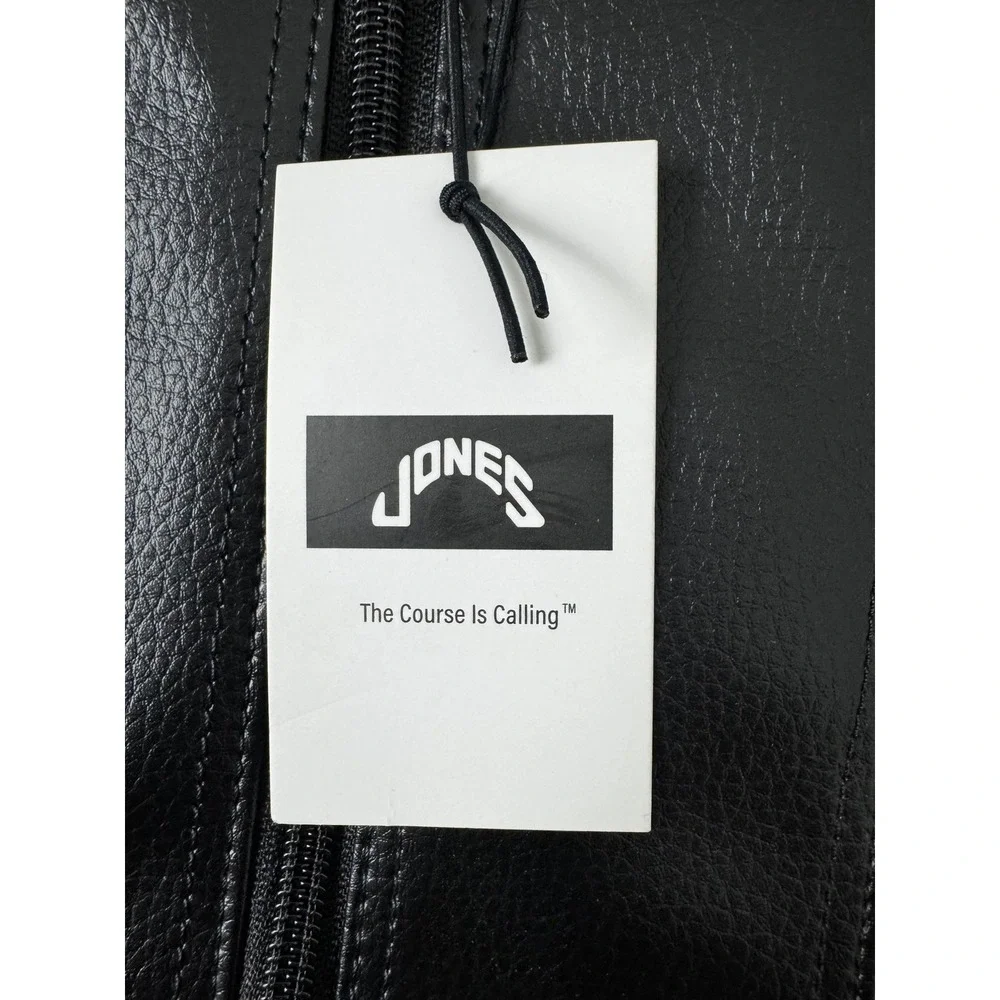 Jones Shoe Bag Unisex OS Black White Classic Golf Travel Zippered Faux Leather
